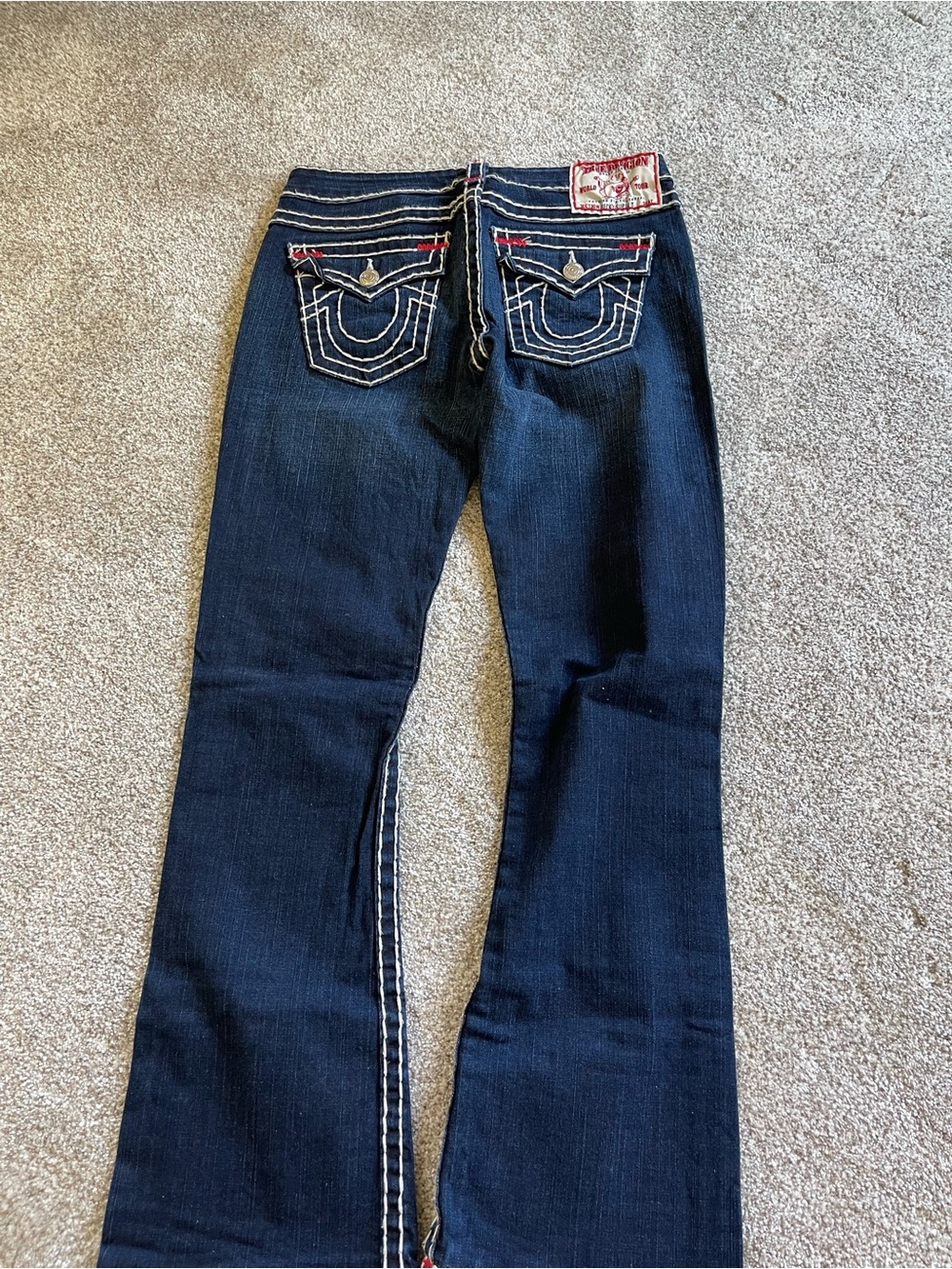 True Religion Fashion Becky Super T Jeans with Stunning White Accent Stitching - Picture 4 of 5